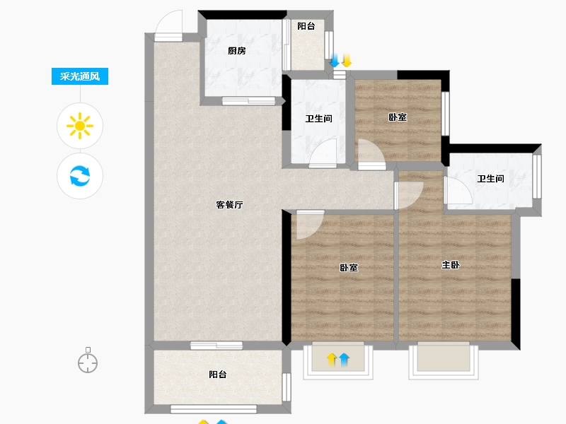 广东省-江门市-明泰城-81.68-户型库-采光通风