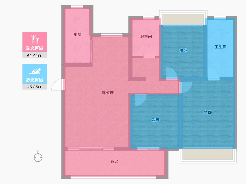 河南省-平顶山市-东湖新城一期-96.00-户型库-动静分区