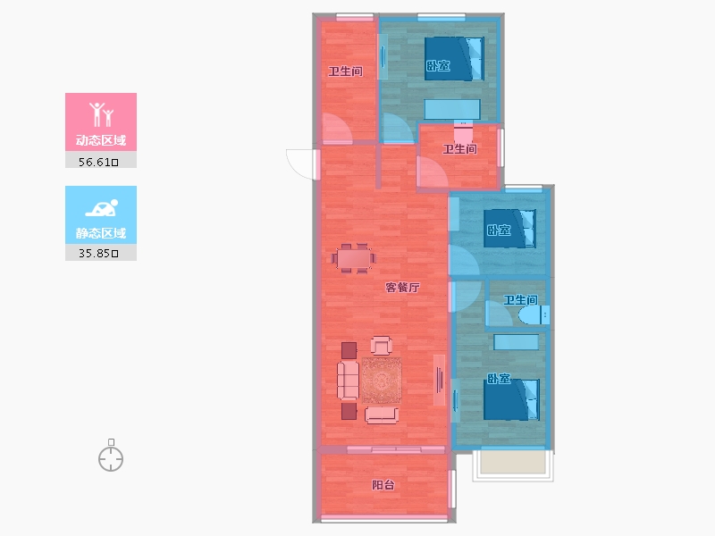 山东省-菏泽市-国璟府-84.00-户型库-动静分区