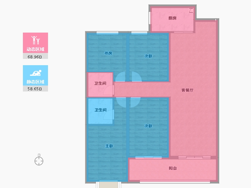 山西省-忻州市-学府雅苑-115.12-户型库-动静分区