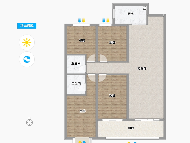 山西省-忻州市-学府雅苑-115.12-户型库-采光通风