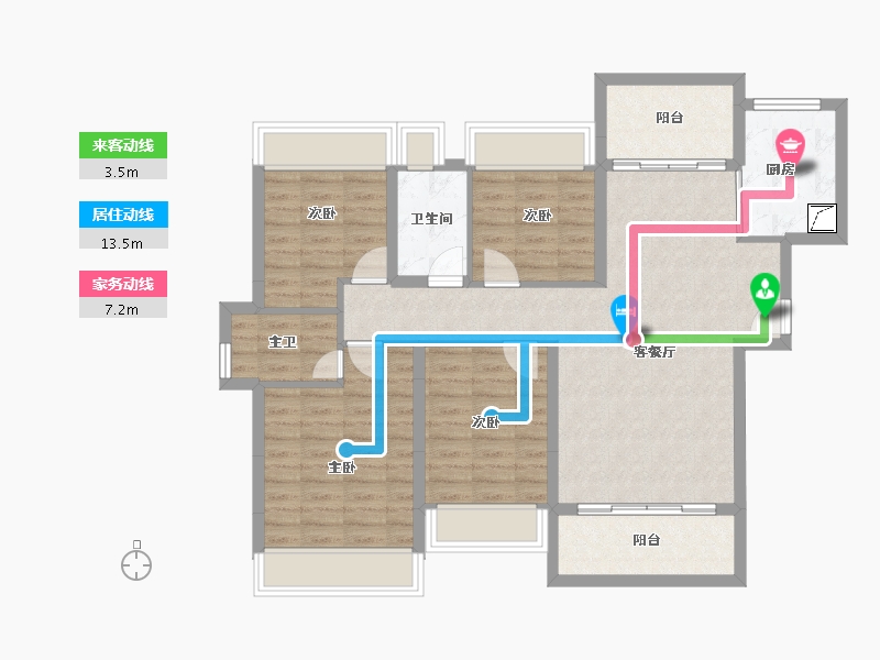 广东省-江门市-泉林黄金小镇-98.13-户型库-动静线