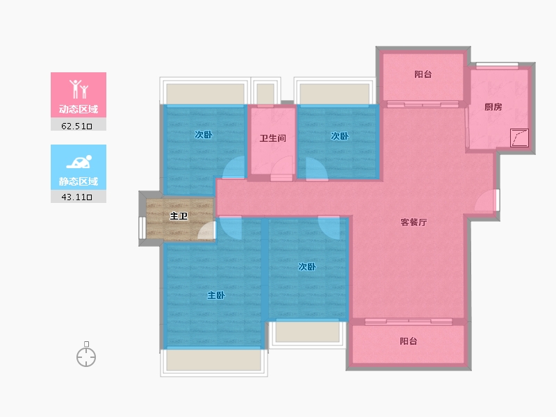 广东省-江门市-泉林黄金小镇-98.13-户型库-动静分区