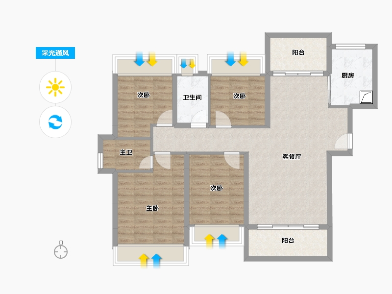 广东省-江门市-泉林黄金小镇-98.13-户型库-采光通风