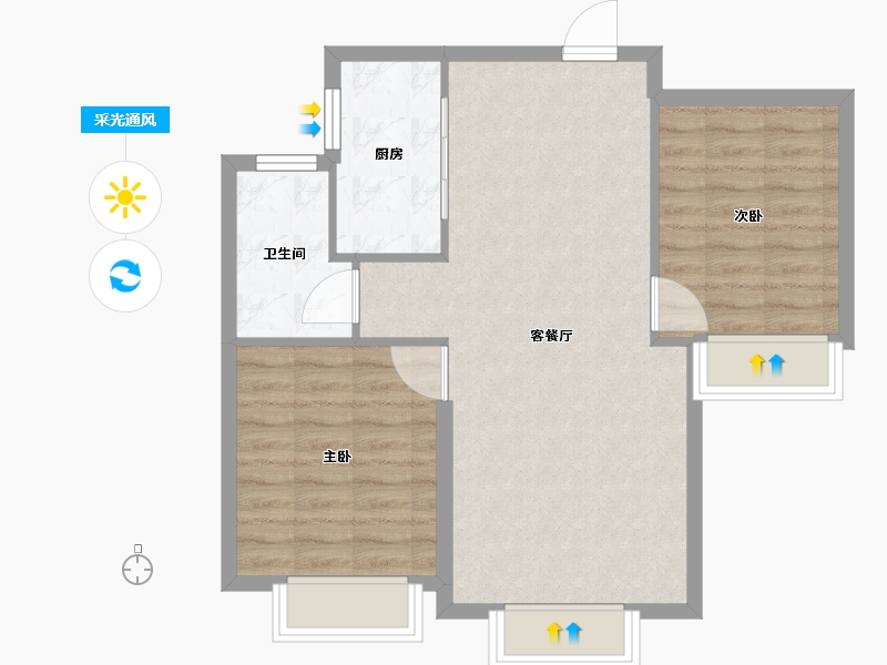 新疆维吾尔自治区-乌鲁木齐市-枫香雅郡-68.38-户型库-采光通风