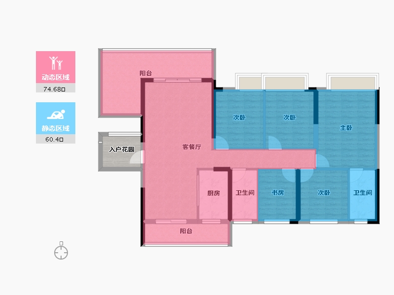 广东省-韶关市-白云天滨江壹号-125.78-户型库-动静分区