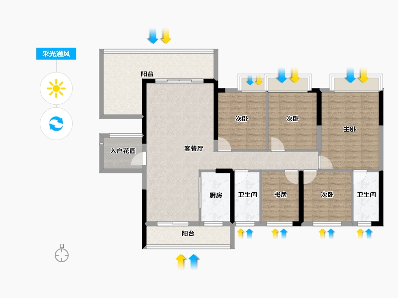 广东省-韶关市-白云天滨江壹号-125.78-户型库-采光通风