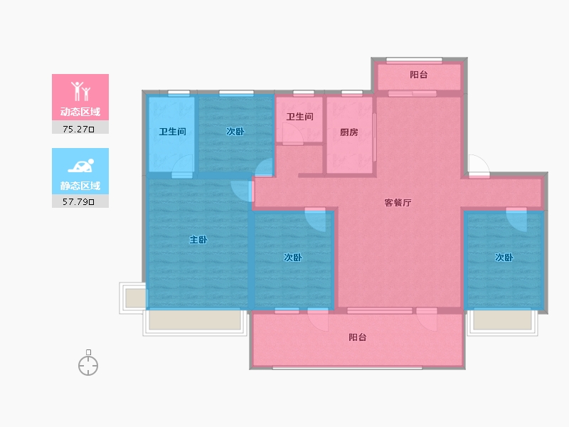 山东省-济宁市-九巨龙常青府·世家-119.77-户型库-动静分区