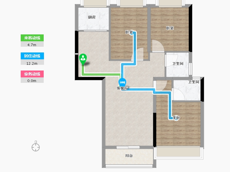 贵州省-六盘水市-公园道1号-90.41-户型库-动静线