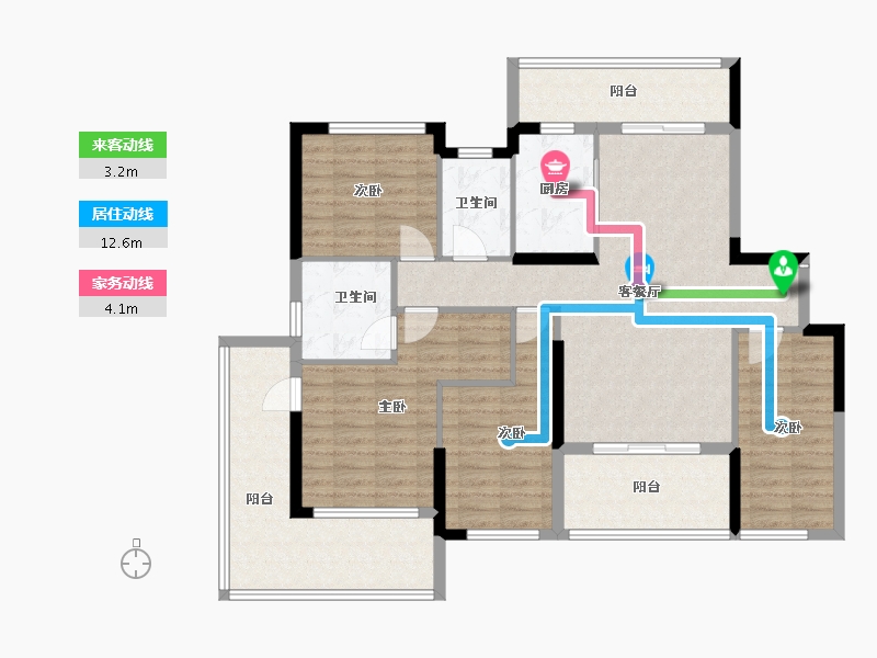 湖南省-怀化市-佳惠怀熙府紫宸苑-116.81-户型库-动静线