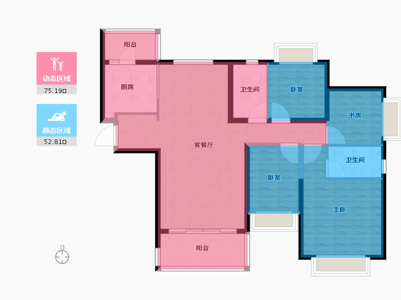 陕西省-安康市-恒大未来城-115.23-户型库-动静分区