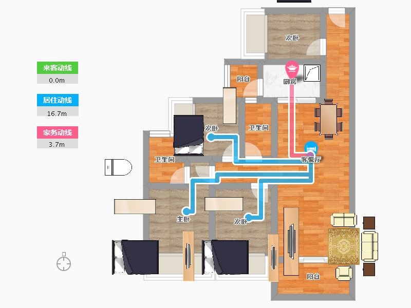 广东省-江门市-汇银江南富湾-58.40-户型库-动静线