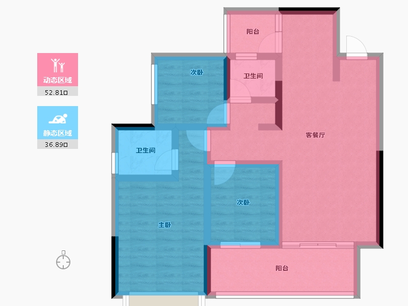 贵州省-六盘水市-水城麒龙香山美域-78.77-户型库-动静分区