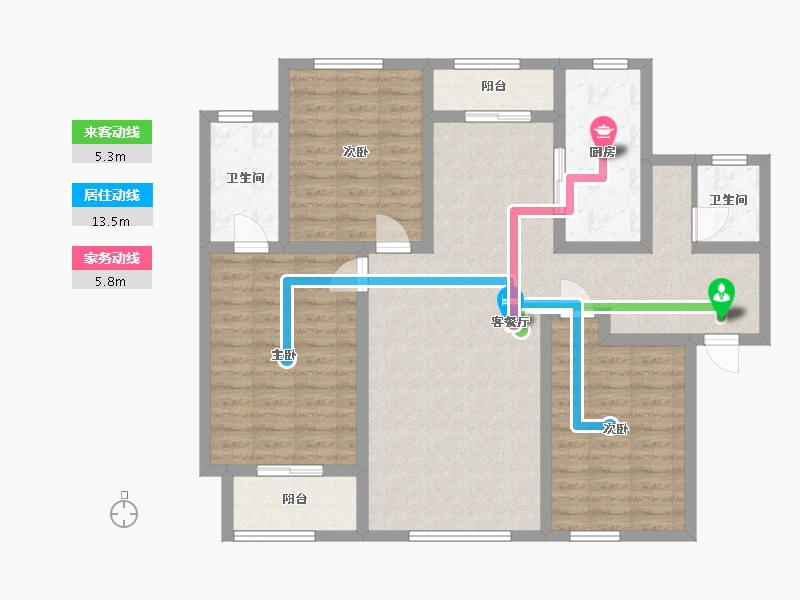 陕西省-宝鸡市-轩苑盛世-三期-109.00-户型库-动静线