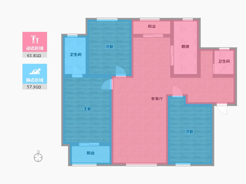 陕西省-宝鸡市-轩苑盛世-三期-109.00-户型库-动静分区