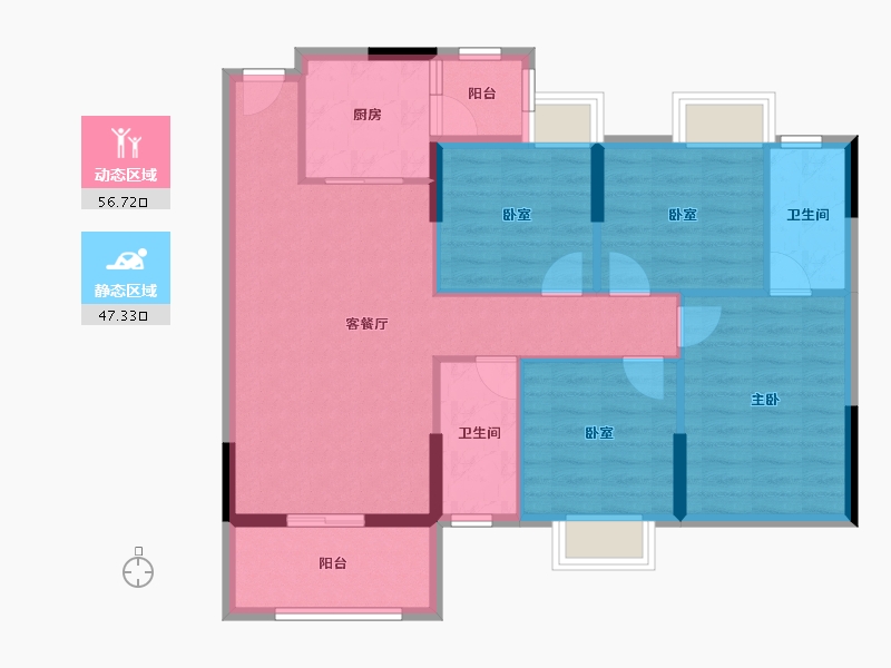 广东省-江门市-文华豪庭-93.53-户型库-动静分区