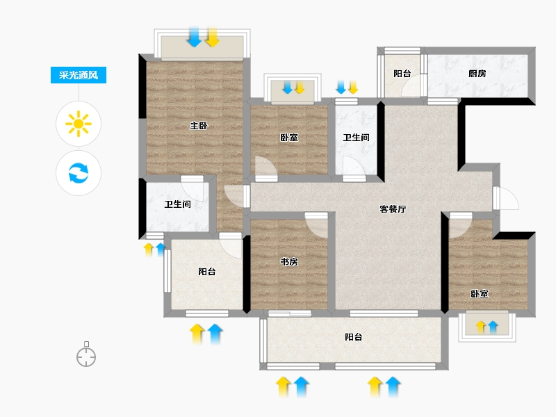 贵州省-六盘水市-水城麒龙香山美域-98.71-户型库-采光通风