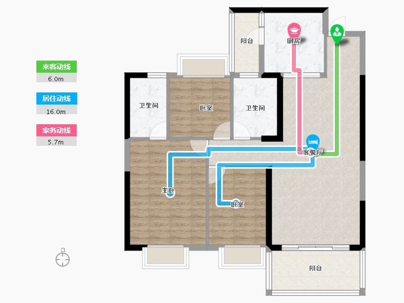 陕西省-渭南市-恒大珺睿府-98.66-户型库-动静线