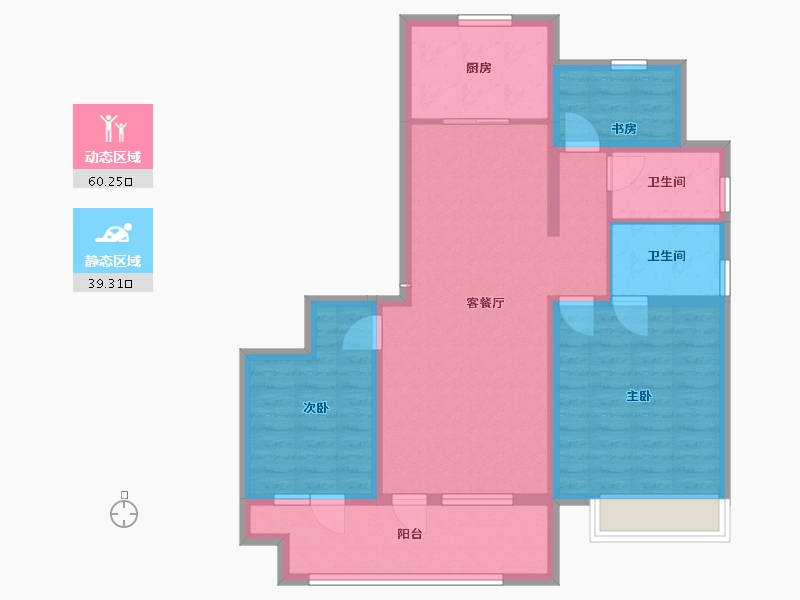 宁夏回族自治区-银川市-吾悦和府-100.00-户型库-动静分区