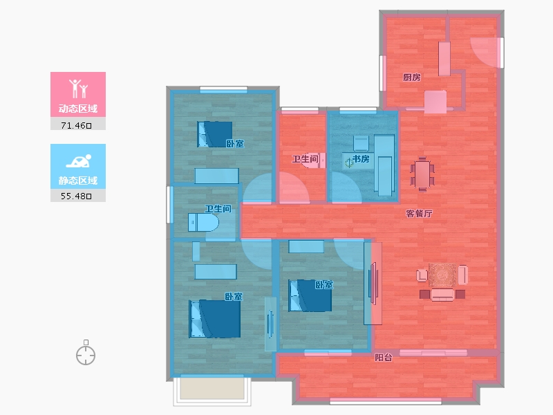 山东省-菏泽市-华地翡翠公园-115.00-户型库-动静分区