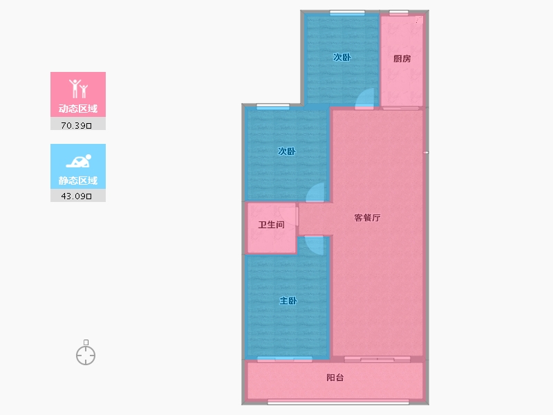 山西省-忻州市-学府雅苑-103.60-户型库-动静分区