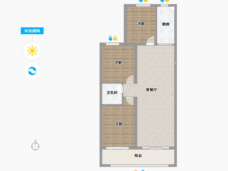 山西省-忻州市-学府雅苑-103.60-户型库-采光通风