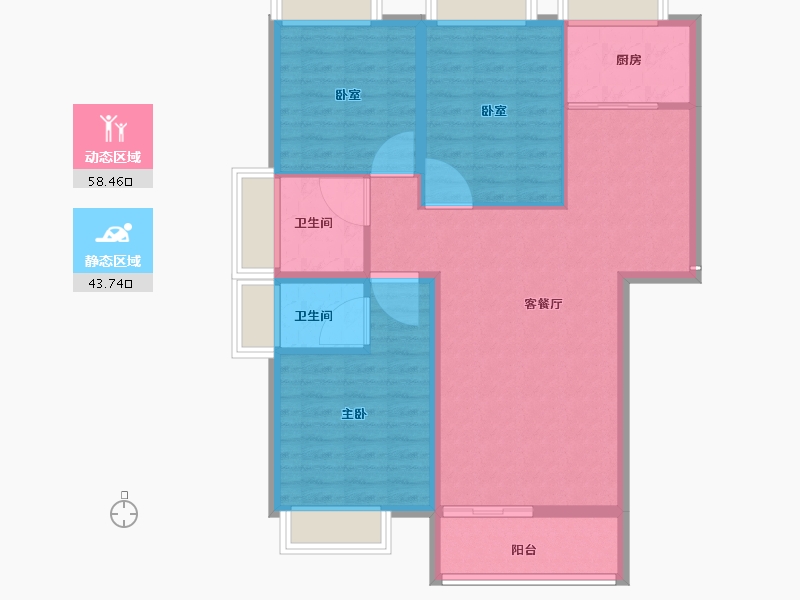 贵州省-六盘水市-公园道1号-92.81-户型库-动静分区