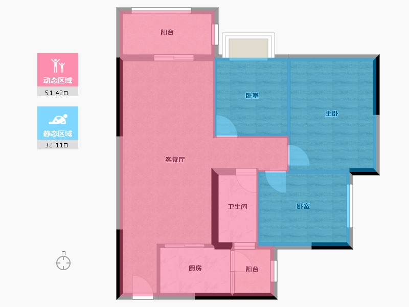 广东省-江门市-文华豪庭-75.11-户型库-动静分区