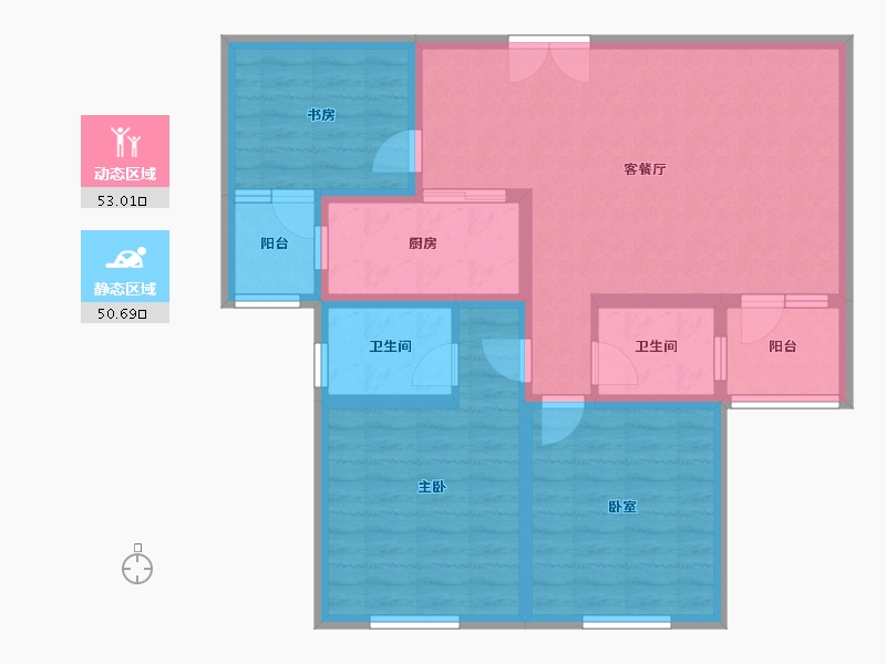 河南省-洛阳市-鼎云贝沙湾-92.00-户型库-动静分区