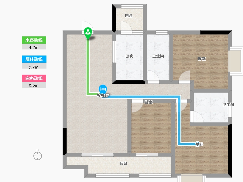 贵州省-六盘水市-碧辉·祥和人家-100.86-户型库-动静线