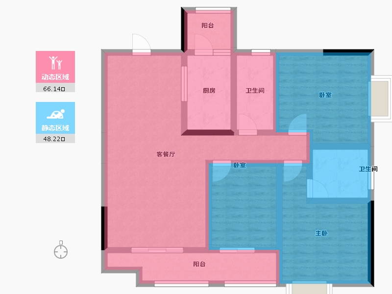 贵州省-六盘水市-碧辉·祥和人家-100.86-户型库-动静分区