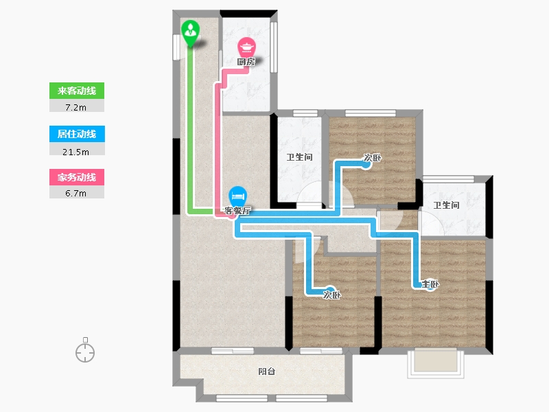 浙江省-湖州市-雅居乐滨江国际-95.95-户型库-动静线