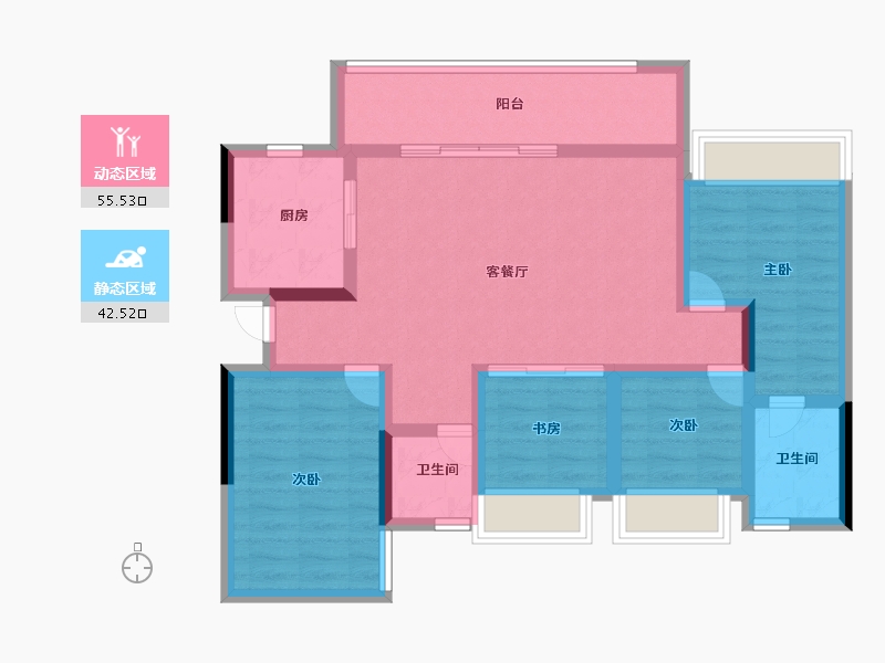 贵州省-六盘水市-九城·红桥首府-86.39-户型库-动静分区