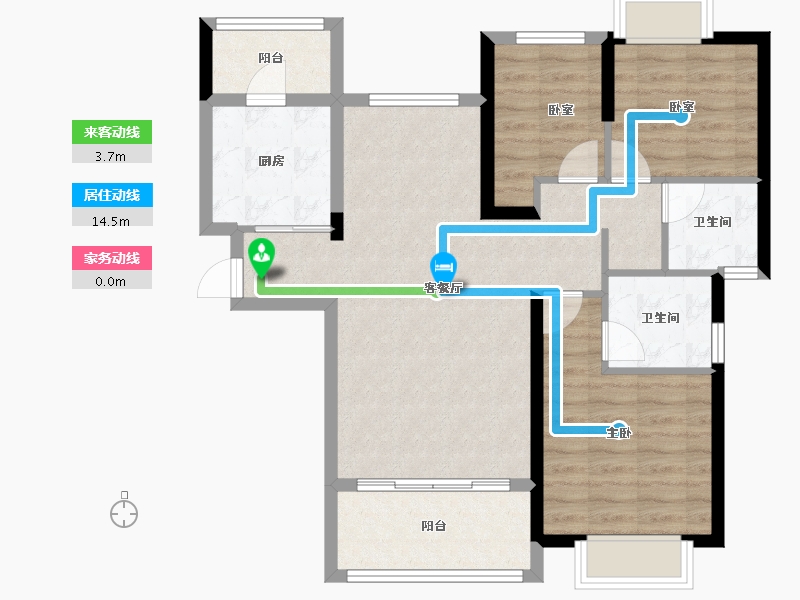 陕西省-渭南市-恒大珺睿府-83.11-户型库-动静线