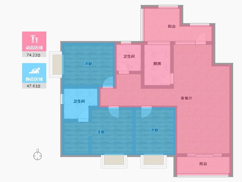 贵州省-六盘水市-水城·半山花园-107.25-户型库-动静分区