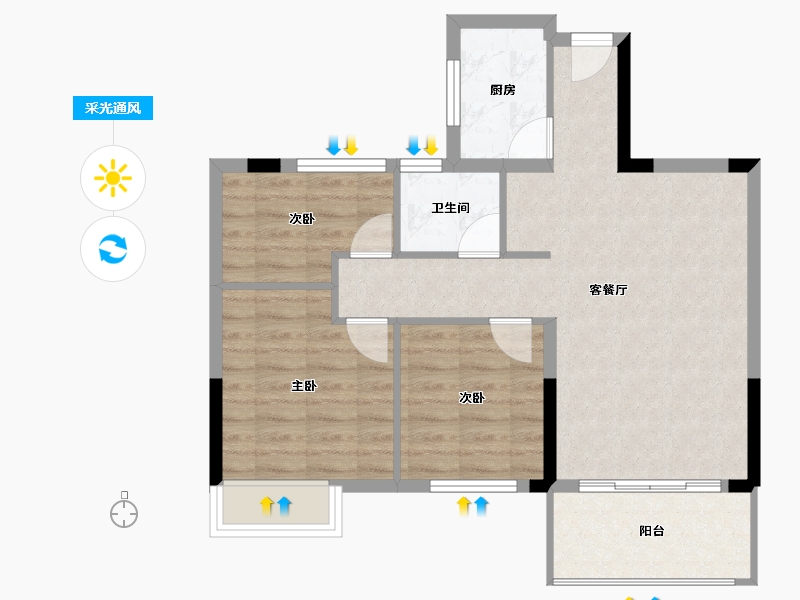 广东省-韶关市-丹霞新城-69.69-户型库-采光通风