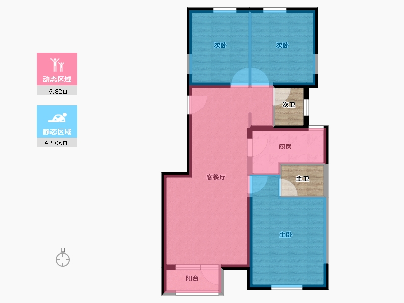 河北省-廊坊市-佳悦丽庭·住宅-86.32-户型库-动静分区