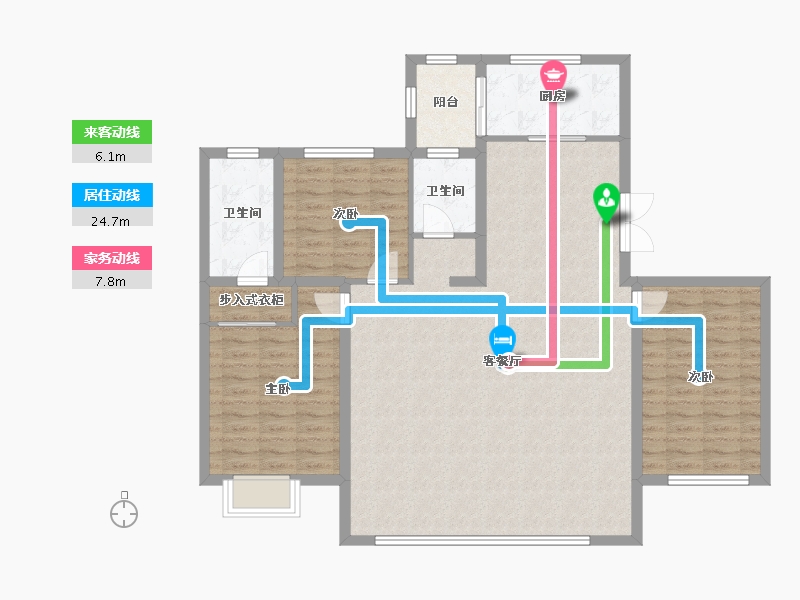 内蒙古自治区-鄂尔多斯市-亿成学府华庭-122.00-户型库-动静线