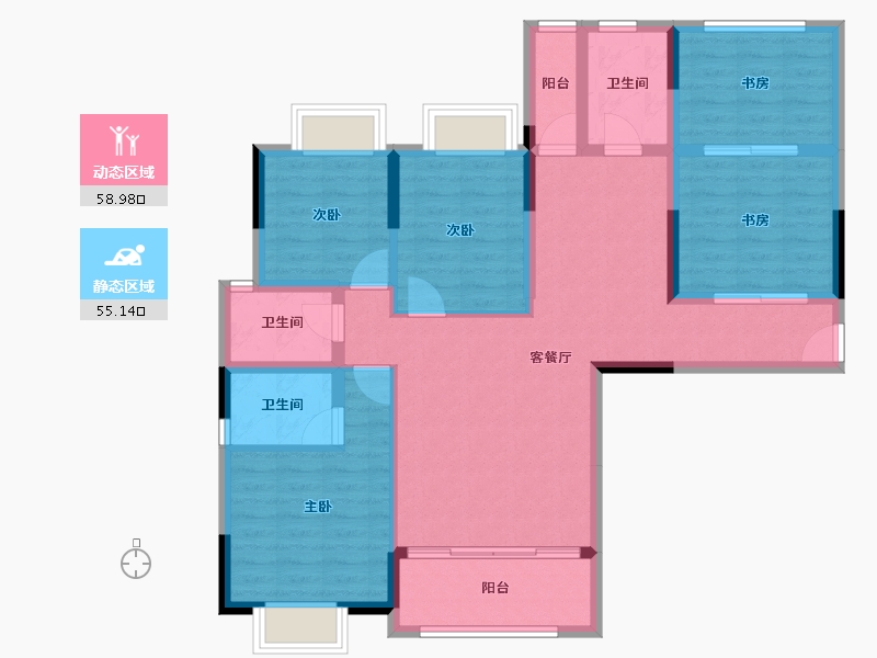 湖南省-怀化市-中福新城-101.45-户型库-动静分区