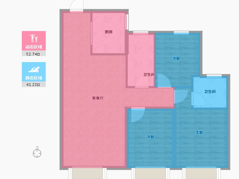 新疆维吾尔自治区-乌鲁木齐市-枫香雅郡-84.85-户型库-动静分区