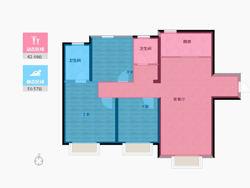 新疆维吾尔自治区-乌鲁木齐市-乌鲁木齐建业世和府-101.86-户型库-动静分区