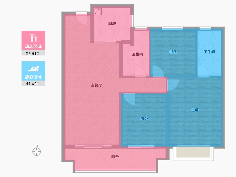 安徽省-芜湖市-祥生江南府-92.00-户型库-动静分区