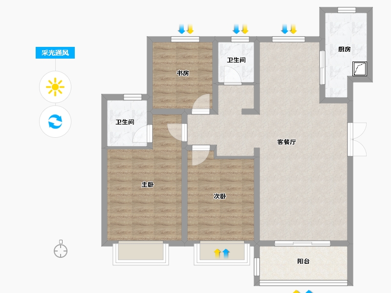 陕西省-咸阳市-城市之光-92.01-户型库-采光通风