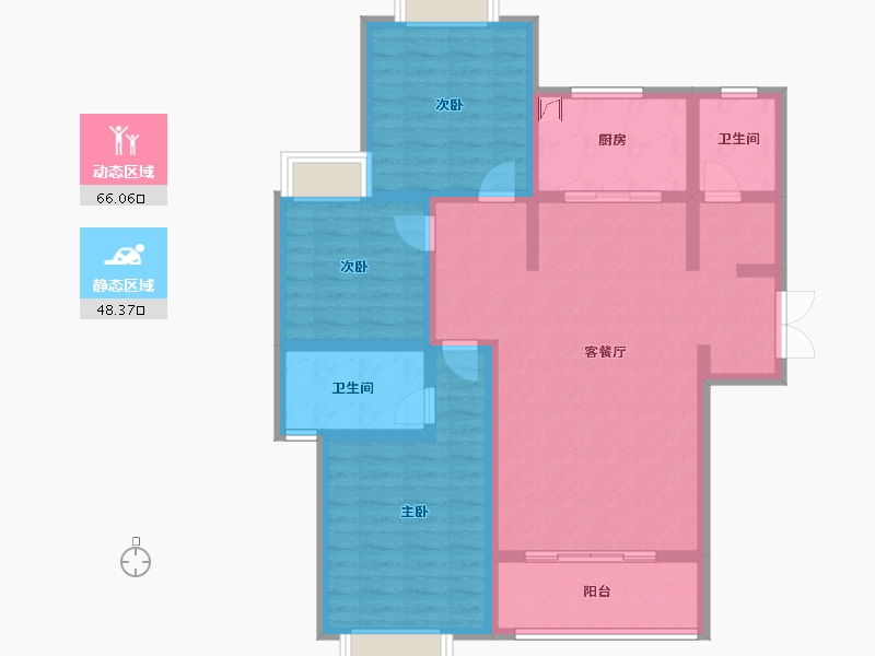 陕西省-咸阳市-城市之光-101.61-户型库-动静分区