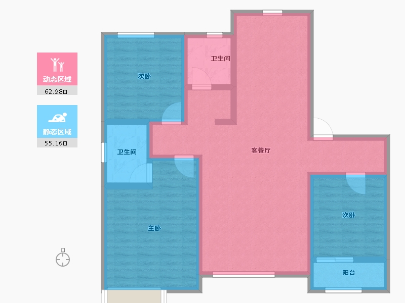 宁夏回族自治区-吴忠市-玺悦府-105.50-户型库-动静分区