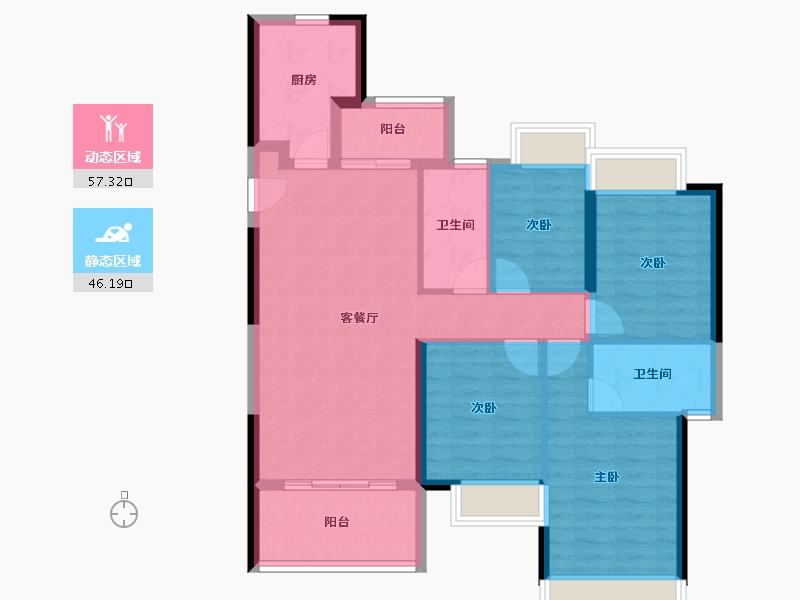 广东省-韶关市-乐昌富力尚悦居-92.71-户型库-动静分区