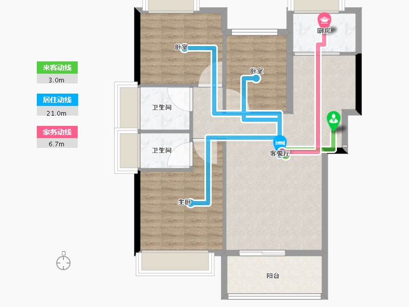 贵州省-六盘水市-公园道1号-84.01-户型库-动静线