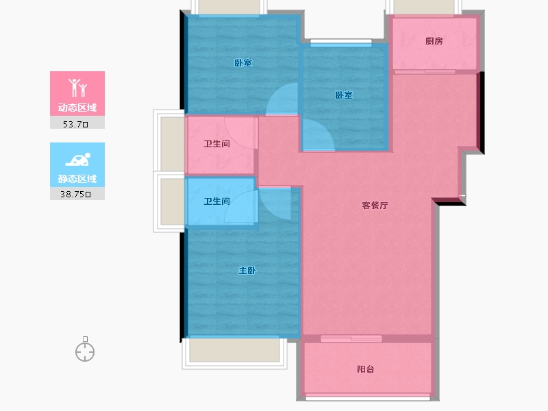 贵州省-六盘水市-公园道1号-84.01-户型库-动静分区