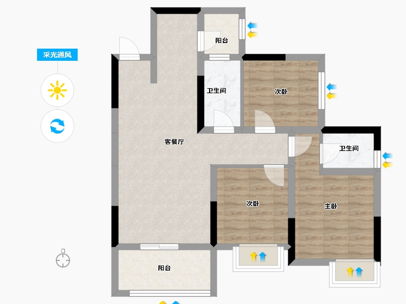 广西壮族自治区-桂林市-顺祥府-72.43-户型库-采光通风