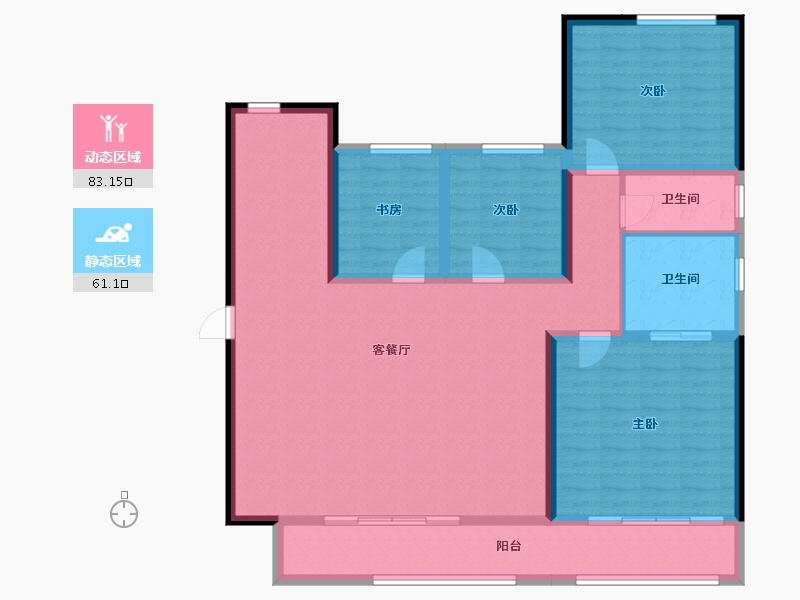 山西省-忻州市-御龙庭-130.82-户型库-动静分区